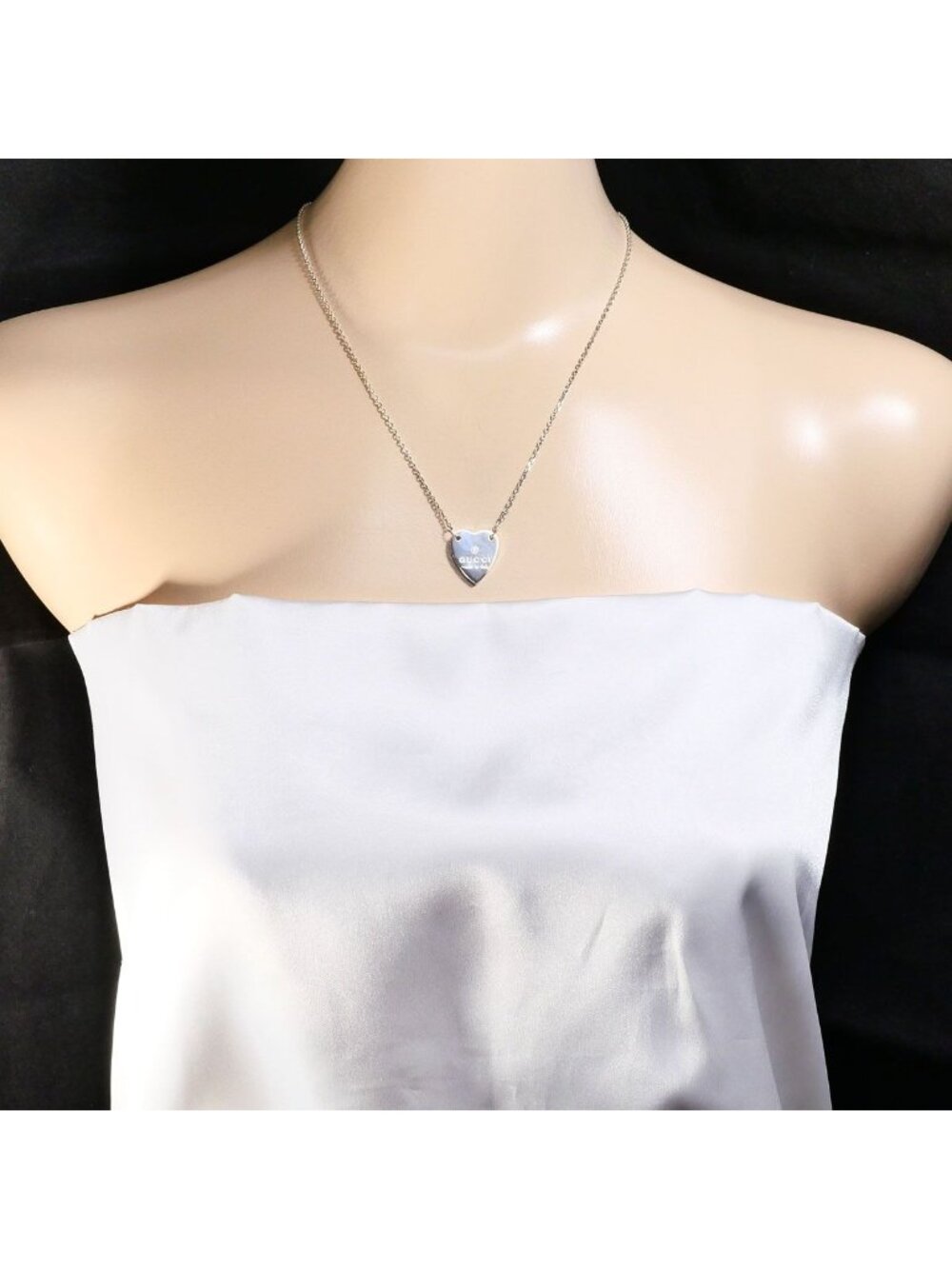 Gucci Trademark Heart 925 Sterling Silver Necklace 48 - Picture 6 of 6